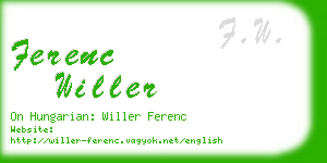 ferenc willer business card